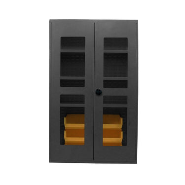 Access Control Clear-View Cabinet, Half Bins, 48×78″